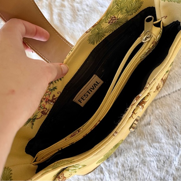 🌴🐒 FESTIVAL TROPICAL CANVAS PALM TREE MONKEY PURSE JUNGLE SHOULDER BAG 🐒🌴 - Picture 6 of 10